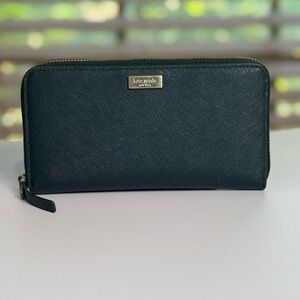 Kate Spade Black Saffiano Zip Wallet